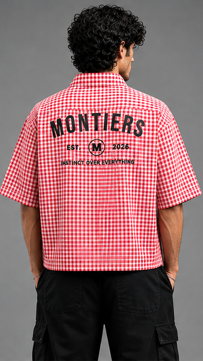 Montiers Red Check Oxford Shirt
