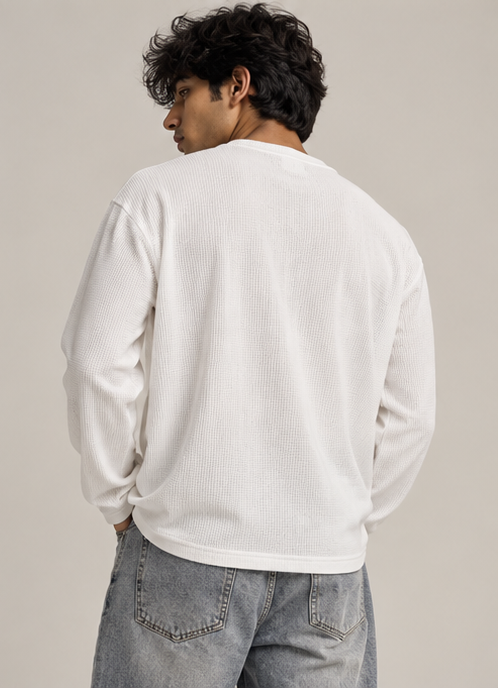 Vintage Thermal Henley Top
