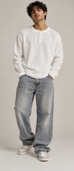 Vintage Thermal Henley Top