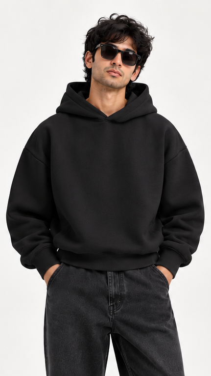 black  boxy hoodie
