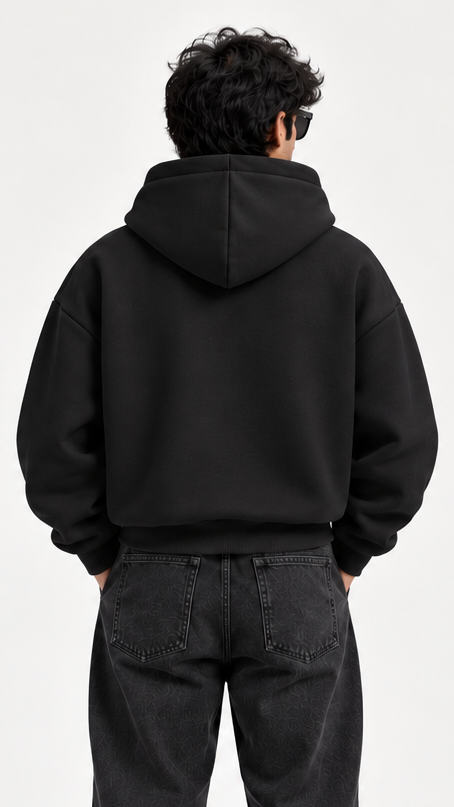 black  boxy hoodie