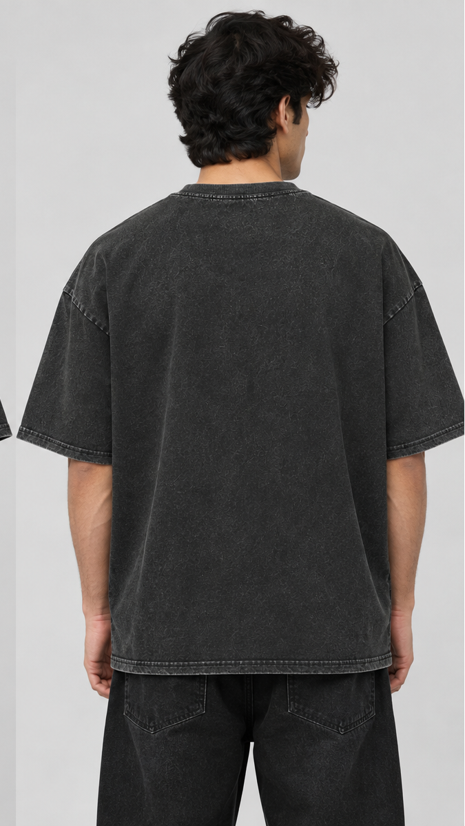 Acid Wash Charcoal Heavyweight Oversized Tee