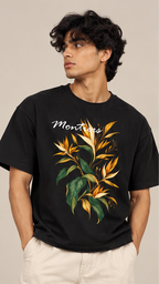 Monties Botanical Black Boxy Tee