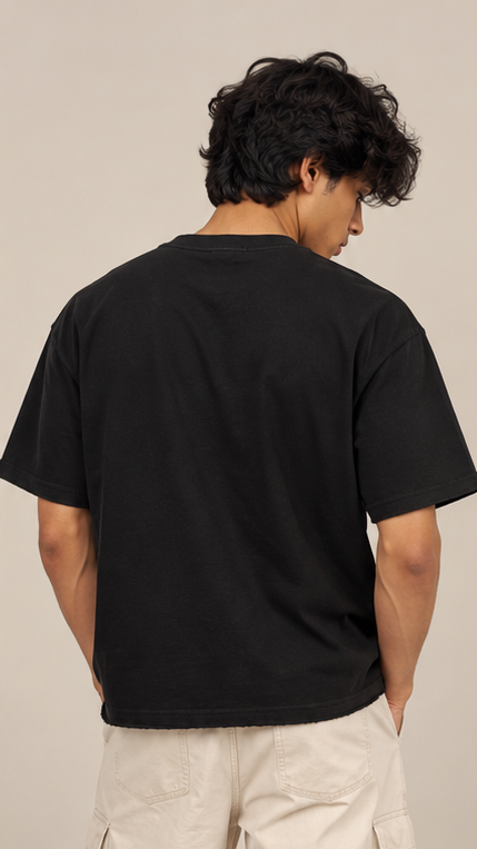 Monties Botanical Black Boxy Tee