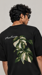 Montiers Botanic Back-Print Black Boxy Tee