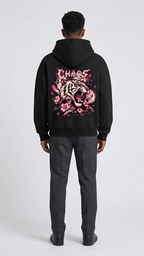 Chaos Tiger Hoodie matching front and back model views