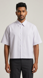 Indian model wearing Crimson Crest shirt, front view