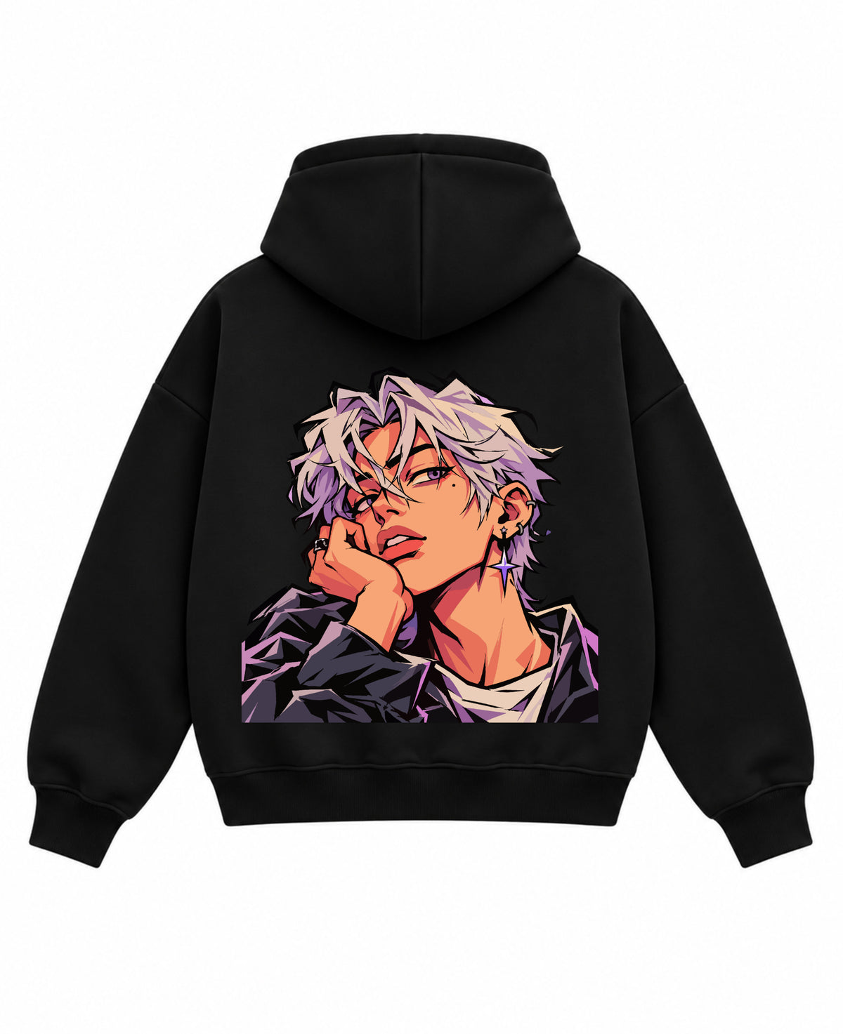 Black Boxy Hoodie Back Design