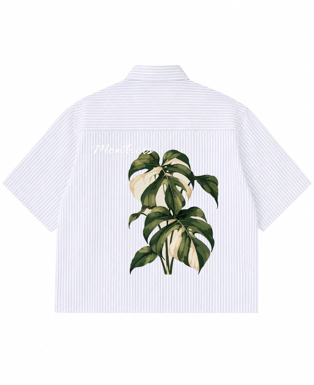 Blue Striped Oxford Boxy Shirt Back Design