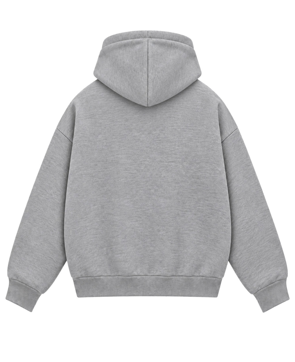 Grey Boxy Dual Zipper Hoodie Back Design
